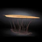 Design console with oak veneer and crafts walnut Fenice Viadurini