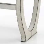 Modern design console with tray in Felicia grey pony leather Viadurini