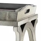 Modern design console with tray in Felicia grey pony leather Viadurini