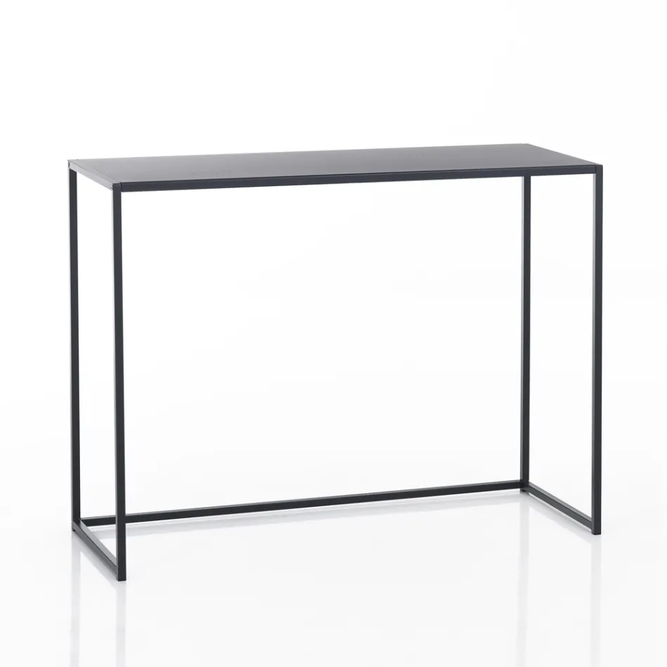 Double Console Made of Anthracite Steel - Osmium Viadurini