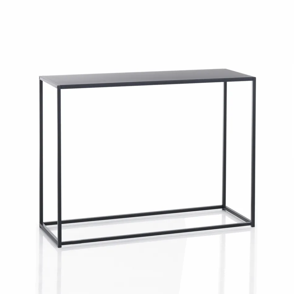 Double Console Made of Anthracite Steel - Osmium Viadurini