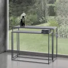 Double Console Made of Anthracite Steel - Osmium Viadurini