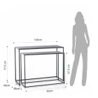 Double Console Made of Anthracite Steel - Osmium Viadurini