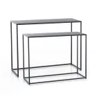 Double Console Made of Anthracite Steel - Osmium Viadurini