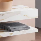 Console and Bathroom Shelf in Gres and Washbasin in Vetrochina, 4 Colours - Rametina Viadurini