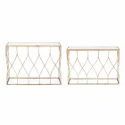 Elegant Console in Steel and Glass of Modern Design and Glamor 2 Pieces - Irene Viadurini