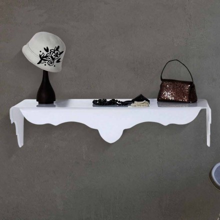 Wall-fixed console table with a modern design Bianca, white colour Viadurini