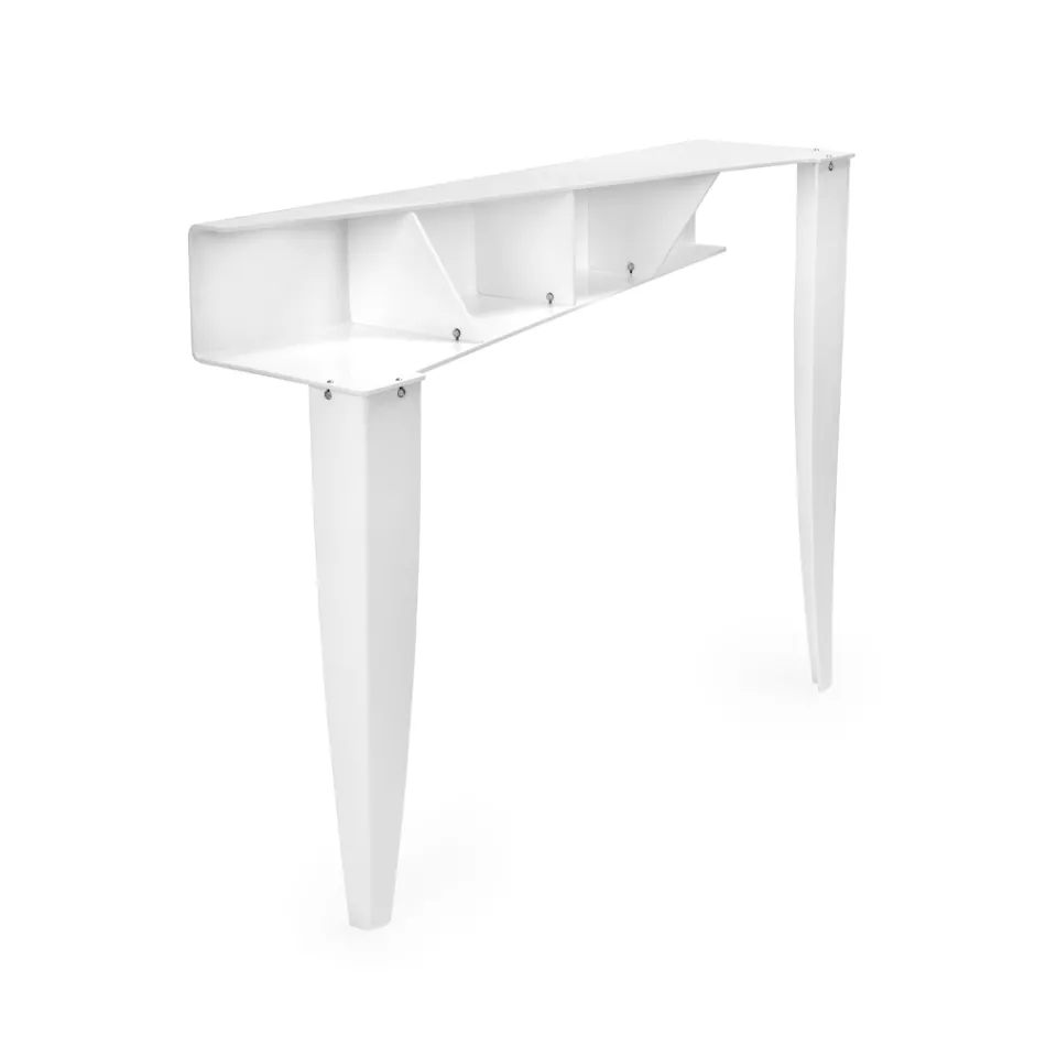 Fixed Console with 4 Object Storage Compartments in PMMA Made in Italy - Aladdin Viadurini