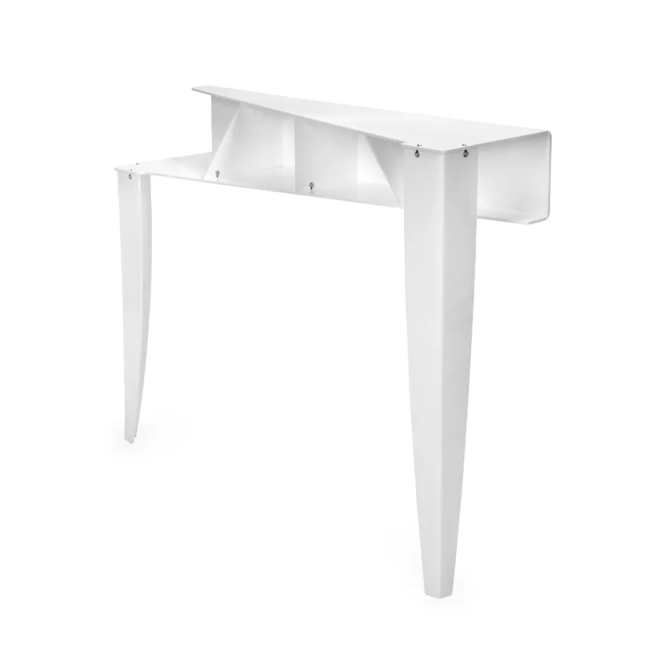 Fixed Console with 4 Object Storage Compartments in PMMA Made in Italy - Aladdin Viadurini