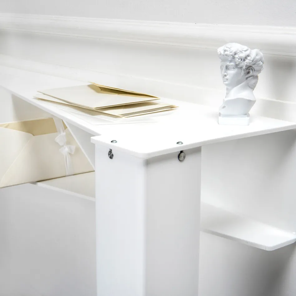 Fixed Console with 4 Object Storage Compartments in PMMA Made in Italy - Aladdin Viadurini