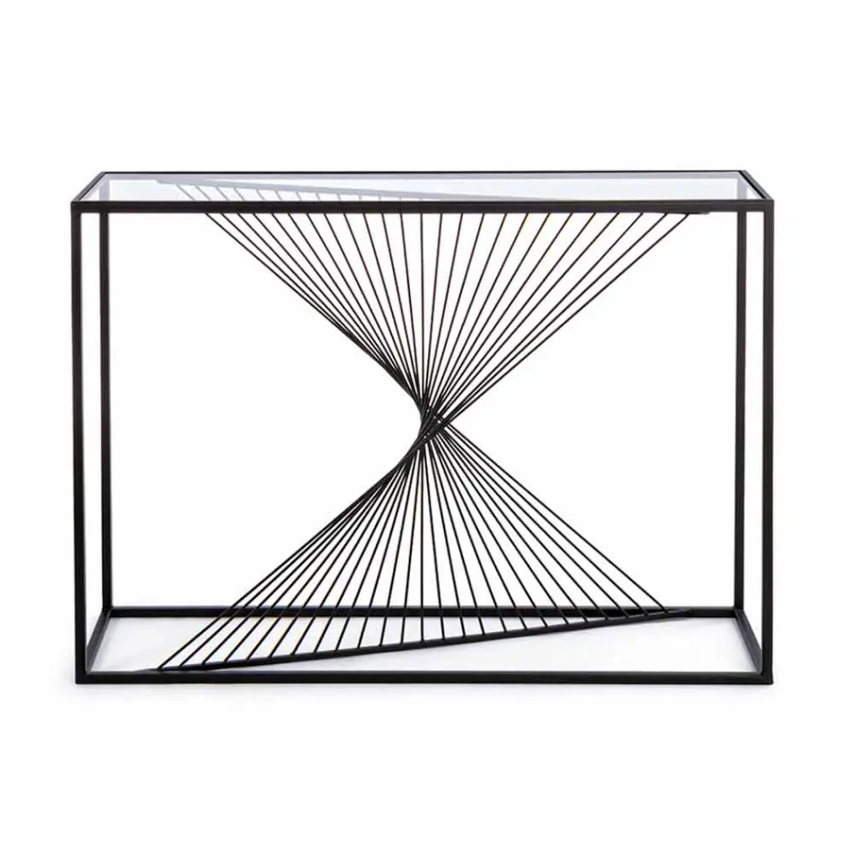 Console in Steel and Glass Modern Design Original Spiral - Sasuke Viadurini