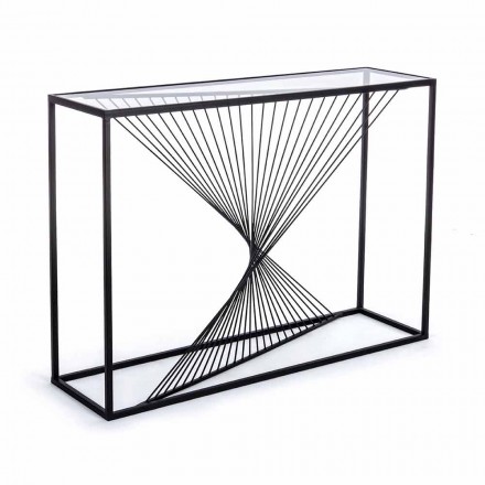 Console in Steel and Glass Modern Design Original Spiral - Sasuke Viadurini