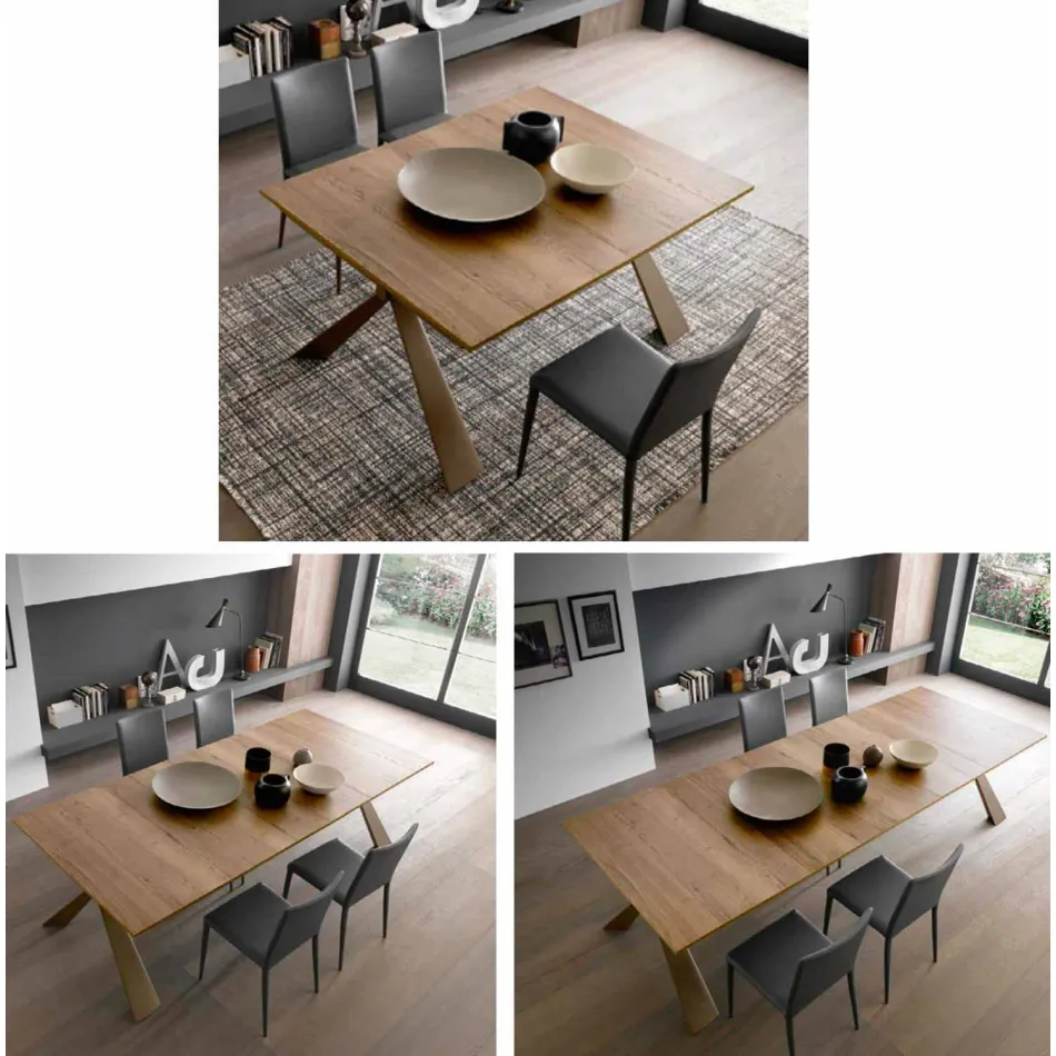 Console in Wood and Metal Extendable Up to 295 cm Made in Italy - Timedio Viadurini