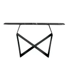 Concordia Metal Console Table with Marble-Effect Ceramic Top Made in Italy Viadurini