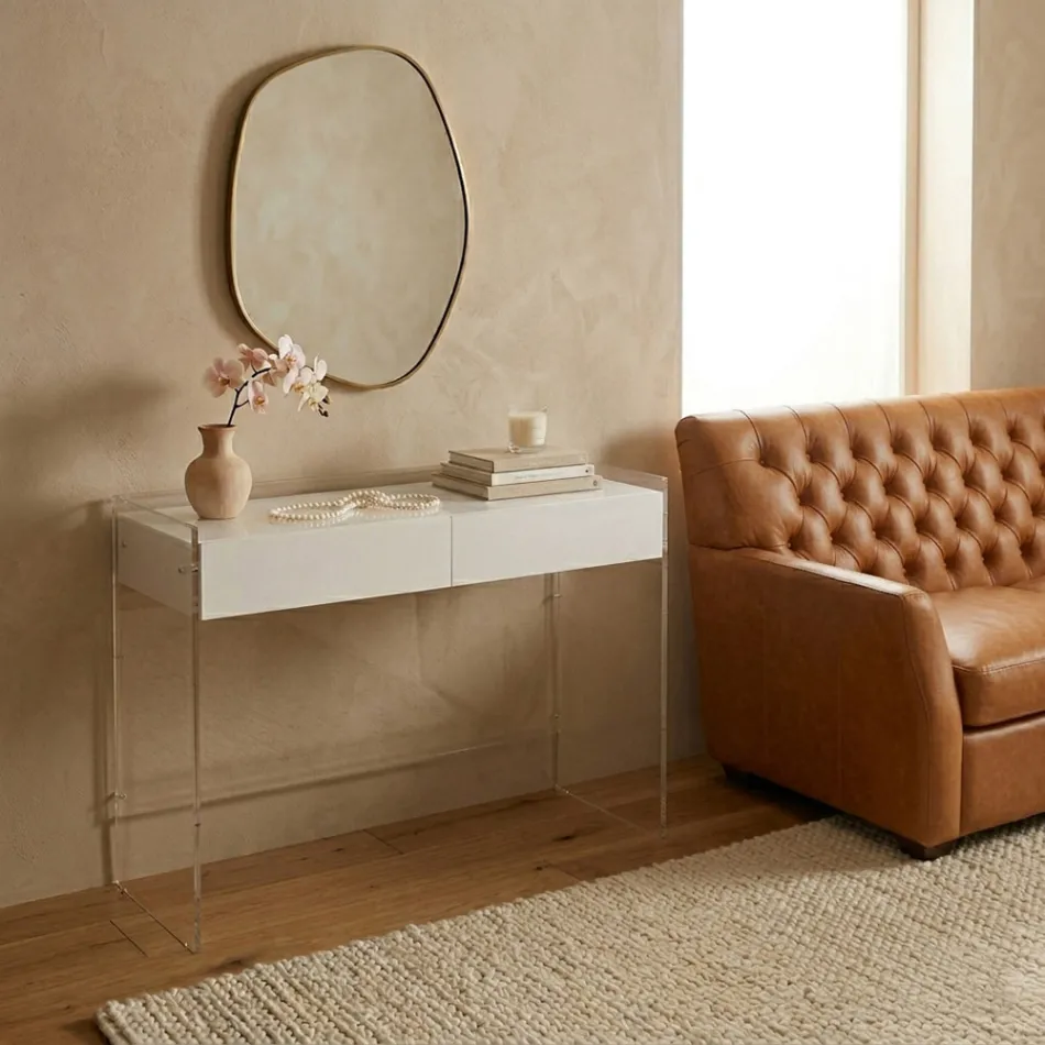 Console Table in Three Finishes Made of Plexiglass Made in Italy - Fedra Viadurini