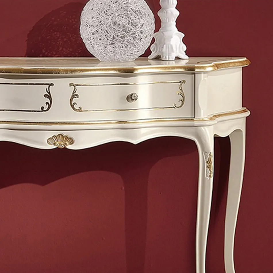 Classic Entrance Console in Wood with 1 Drawer Made in Italy - Leonor Viadurini