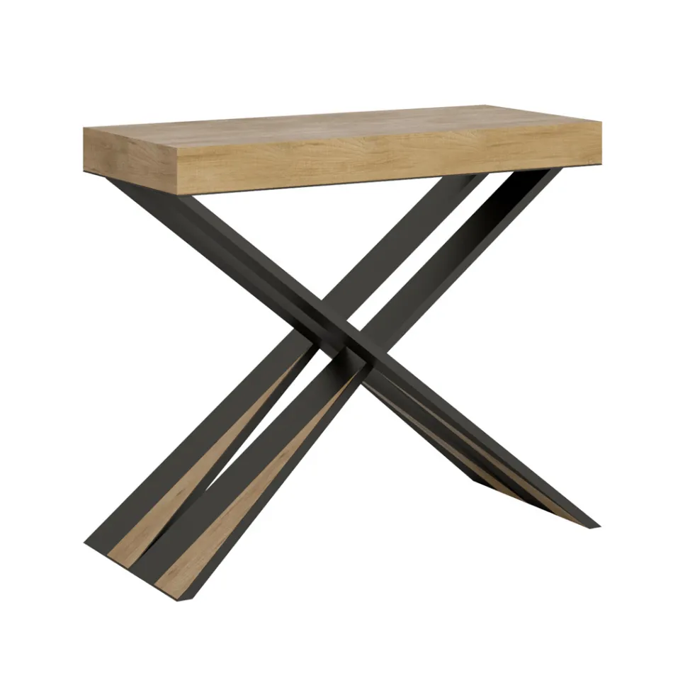 Modern Console Extendable to 300 cm with Anthracite Frame Made in Italy - Avventura Viadurini