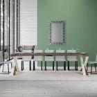 Modern Console Extendable to 300 cm with White Frame Made in Italy - Mirror Viadurini