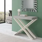 Modern Console Extendable to 300 cm with White Frame Made in Italy - Mirror Viadurini