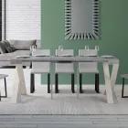 Modern Console Extendable to 300 cm with White Frame Made in Italy - Mirror Viadurini