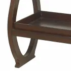 Modern console with Walter tray, upholstered in brown leather Viadurini