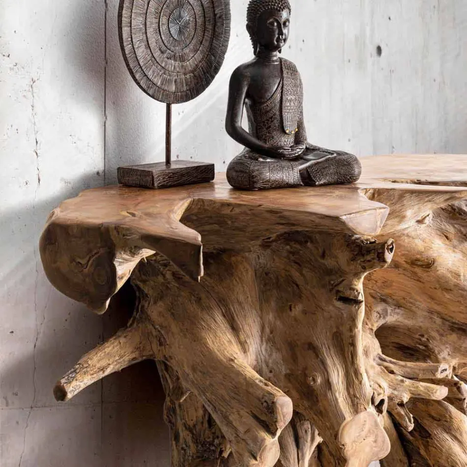 Modern Luxury Design Console in Natural Teak Roots - Carob Viadurini