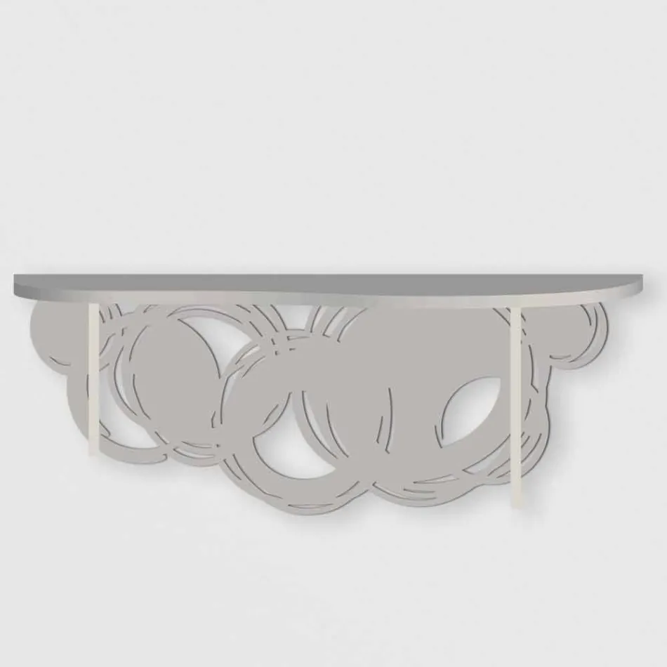 Modern Design Console in Sand and Beige Wood to be Fixed to the Wall - Orbita Viadurini