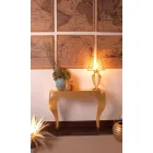 Modern Console in Gold or Silver Leaf Iron Made in Italy - Daledale Viadurini