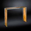 Modern design console table Venezia, glass and wood