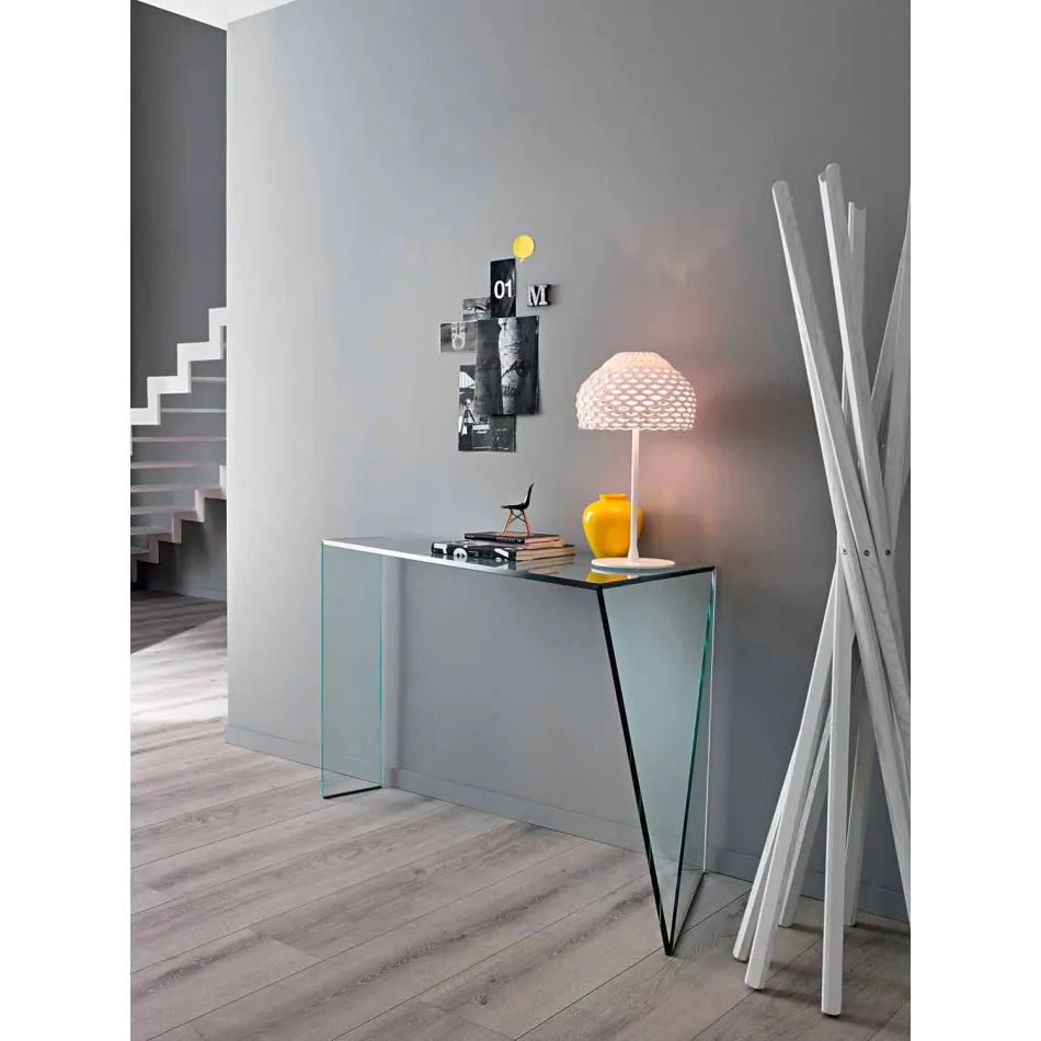 Console for Modern Entrance in Extralight Glass Made in Italy - Rosalia Viadurini