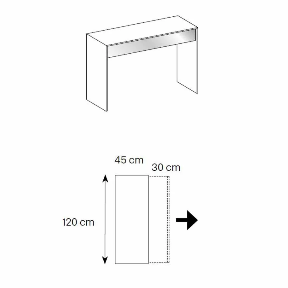 Console Desk in Smoked Glass with Drawer Made in Italy - Mantra Viadurini