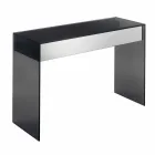 Console Desk in Smoked Glass with Drawer Made in Italy - Mantra Viadurini