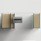 Console Desk in Extra-clear Glass and Wood Made in Italy - Damiano Viadurini