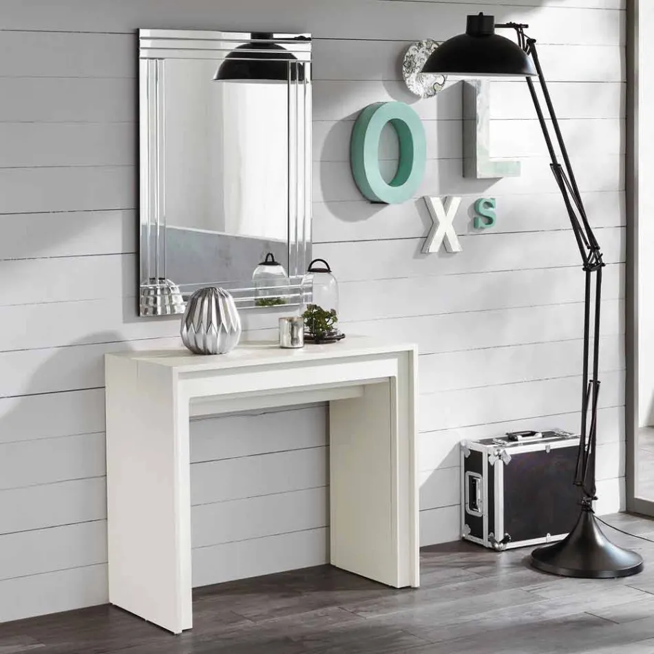 Extendable console / dining table, l. 42.50 / 302.50xp.90 cm, Alvaro Viadurini