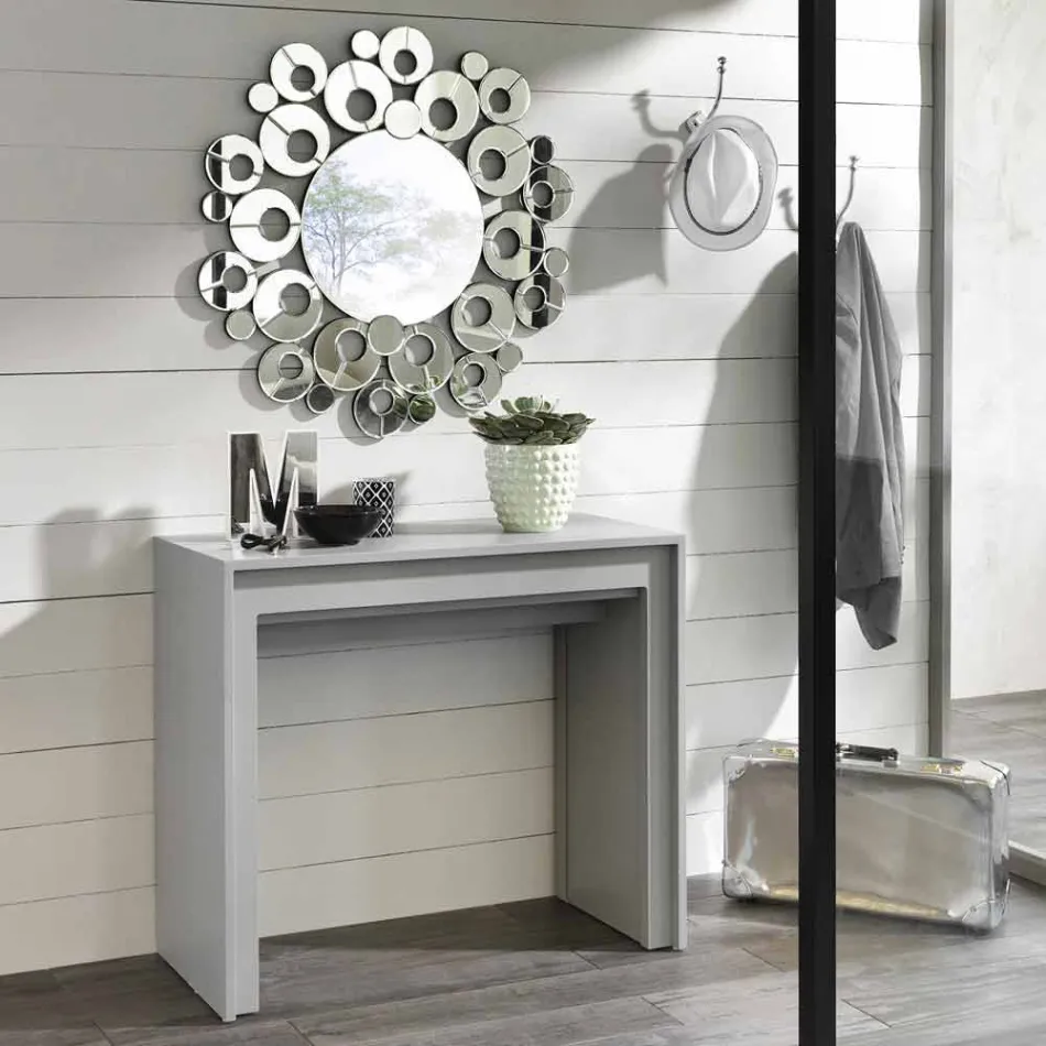 Extendable console / dining table, l. 42.50 / 302.50xp.90 cm, Alvaro Viadurini