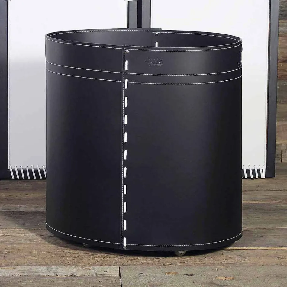 Log holder in Astra leather 100% Made in Italy Viadurini