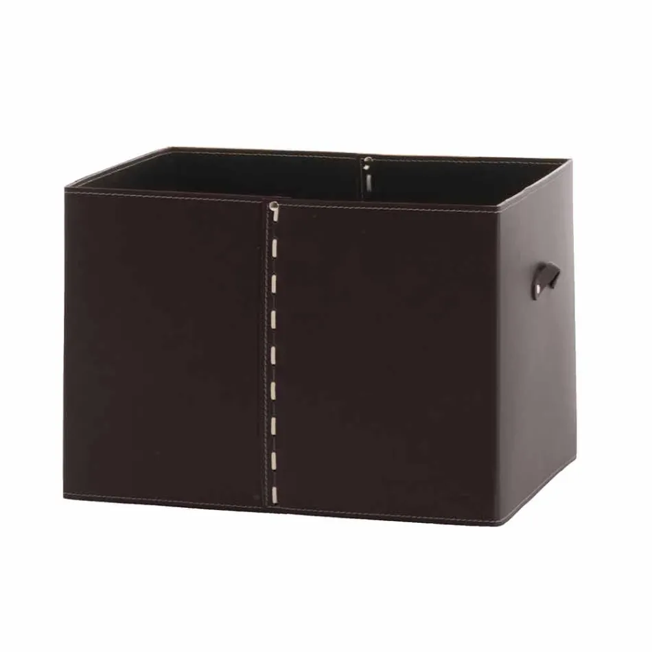 Modern Storage Box in Regenerated Leather Made in Italy - Gabry Viadurini