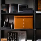 Modern Storage Box in Regenerated Leather Made in Italy - Gabry Viadurini