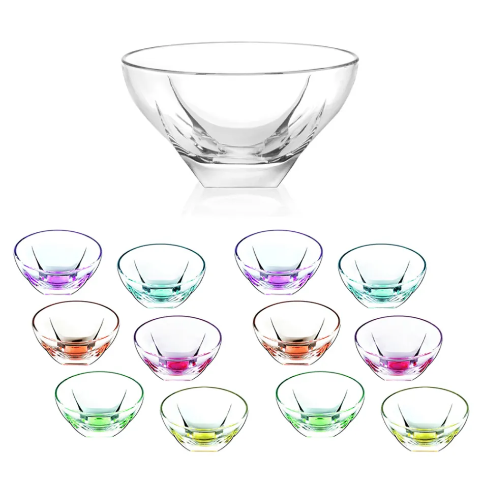 Fruit or Ice Cream Cups in Colored Eco Crystal 13 Pieces - Amalgam Viadurini