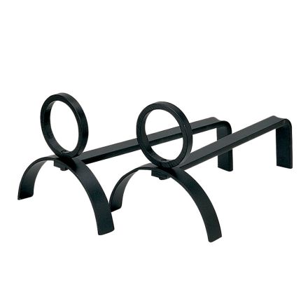 Pair of Metal Fireplace Andirons Height 21 cm Made in Italy - Sari Viadurini