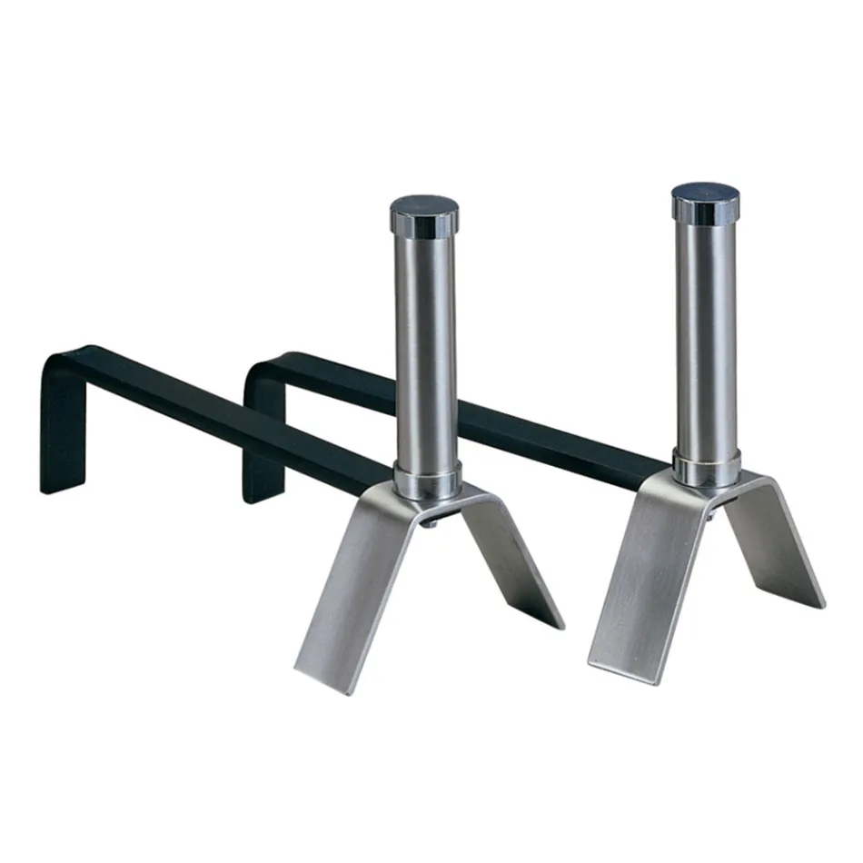 Pair of Firewood Andirons Height 28 cm Made in Italy - Bracelet Viadurini