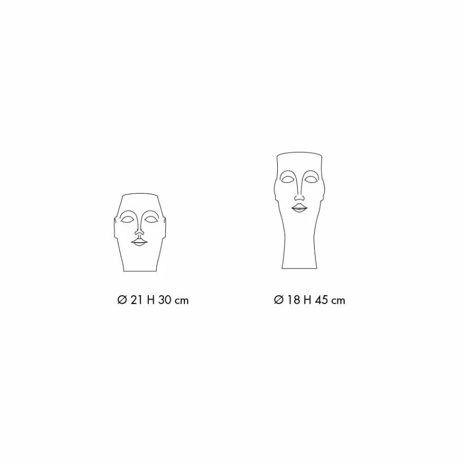 Pair of Face-Shaped Ceramic Ornaments, Made in Italy - Visage Viadurini