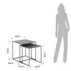 Pair of Coffee Tables in Anthracite Painted Steel - Sospiro Viadurini