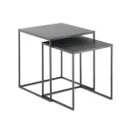 Pair of Coffee Tables in Anthracite Painted Steel - Sospiro Viadurini