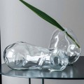 Pair of Transparent Blown Glass Decorative Vases, Made in Italy - Pedro
