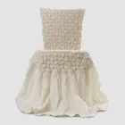 Elegant Chair Cover with Backrest for Lounge in Embroidered Linen - Panteo Viadurini