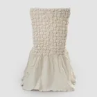 Elegant Chair Cover with Backrest for Lounge in Embroidered Linen - Panteo Viadurini