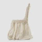 Elegant Chair Cover with Backrest for Lounge in Embroidered Linen - Panteo Viadurini