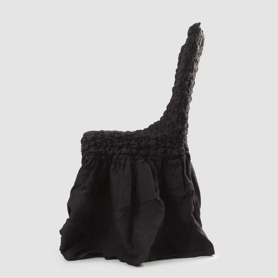 Elegant Chair Cover with Backrest for Lounge in Embroidered Linen - Panteo Viadurini