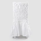 Elegant Chair Cover with Backrest for Lounge in Embroidered Linen - Panteo Viadurini